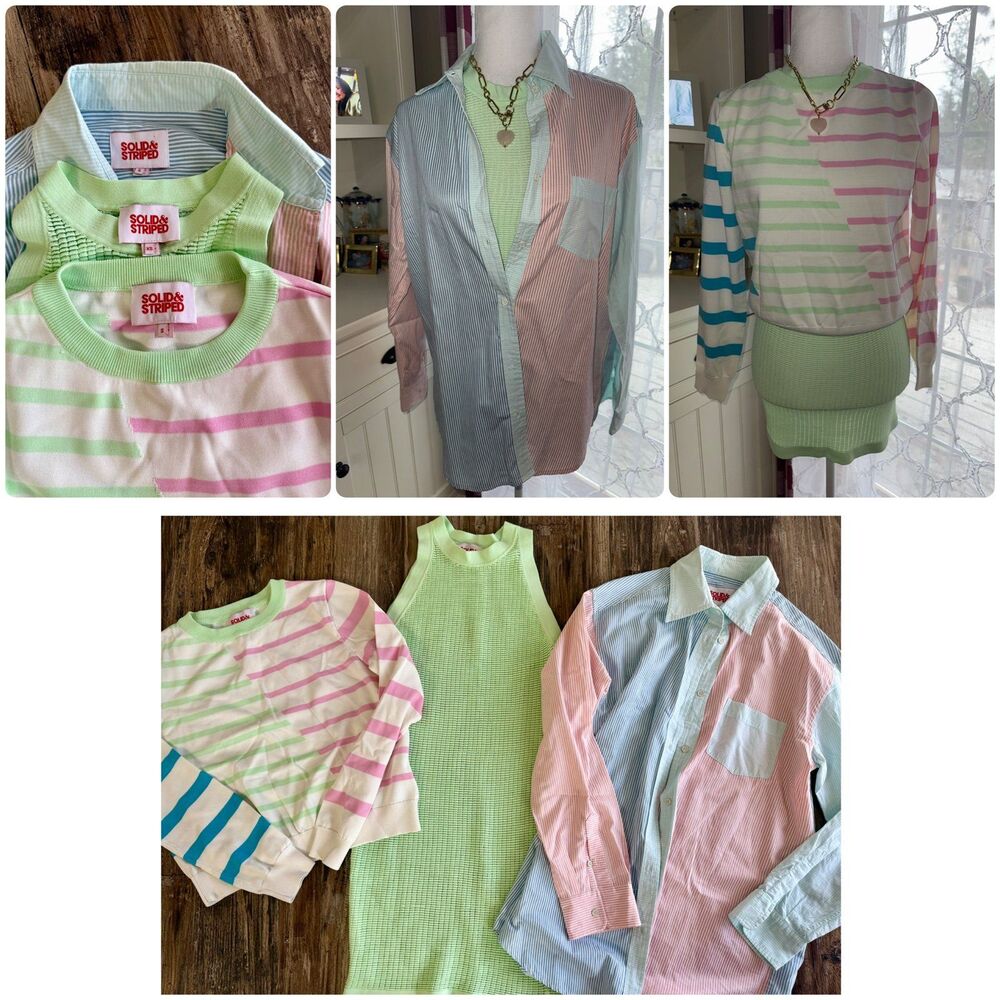 Solid & Striped Colorblock Lot: McKenzie sweater, Oxford Button Down, size xs/s